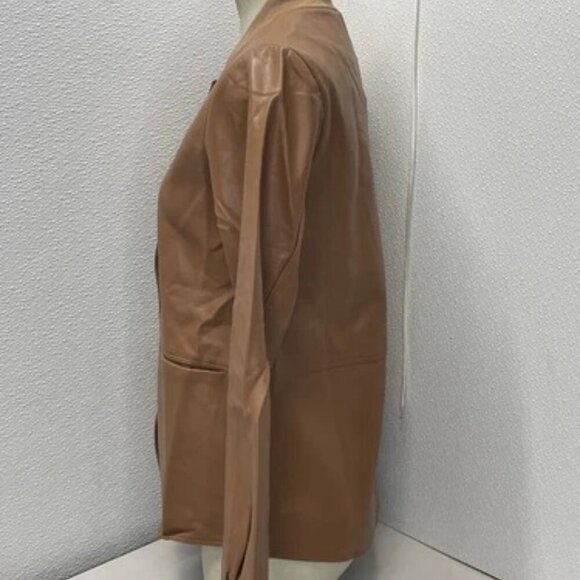 NEW BYRD Womens Varsity Jacket Brown Size S Sierra Lightweight Button Snap - Picture 3 of 7